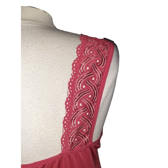 AVENUE Plus Size 3X 22W 24W Nightgown Chemise Red Sleeveless Stretch - Picture 4 of 5